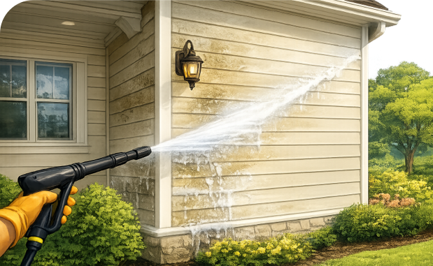 House washing illustration